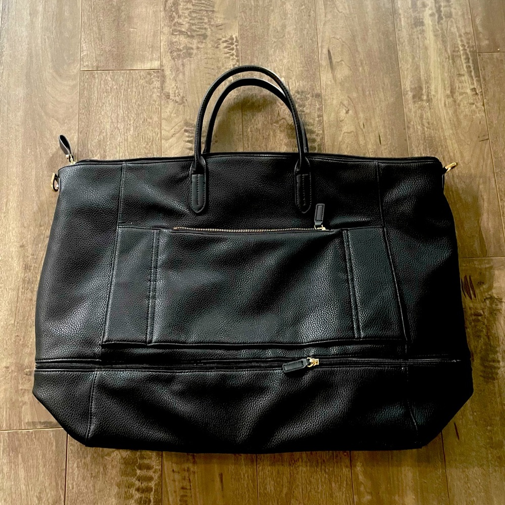 Faux Leather Overnight Bag